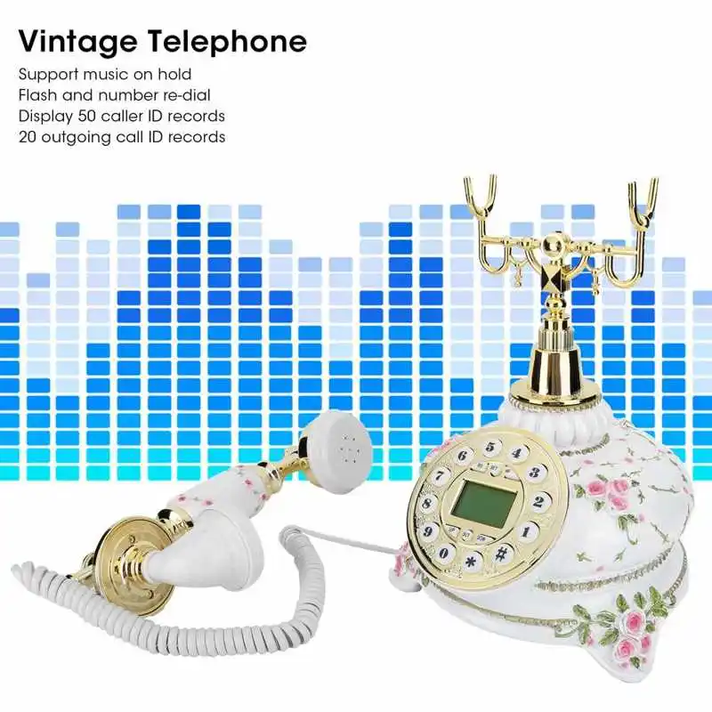Домашний офис ретро циферблат винтажный античный телефон стационарный FSK/DTMF