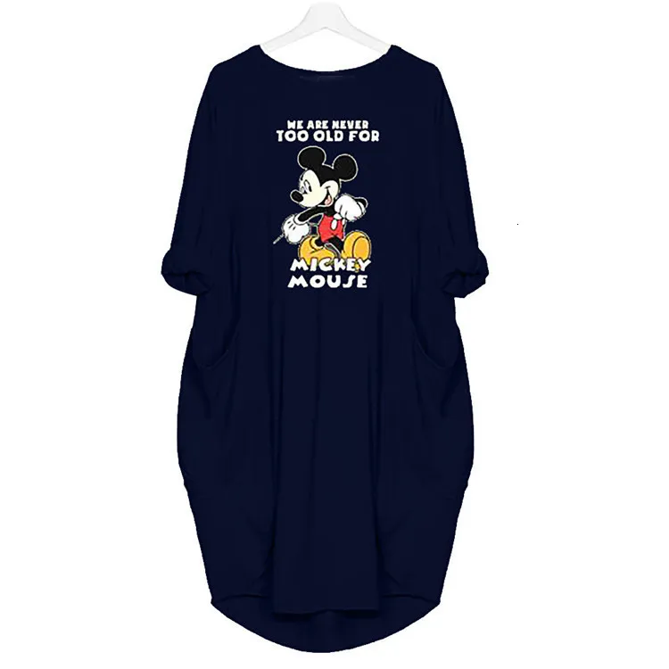 Benemaker Plus 5XL Maternity Mickey Mouse Dresses Women's Pregnancy Long Sleeve Dress Clothes For Women Pregnant Nursing YC011