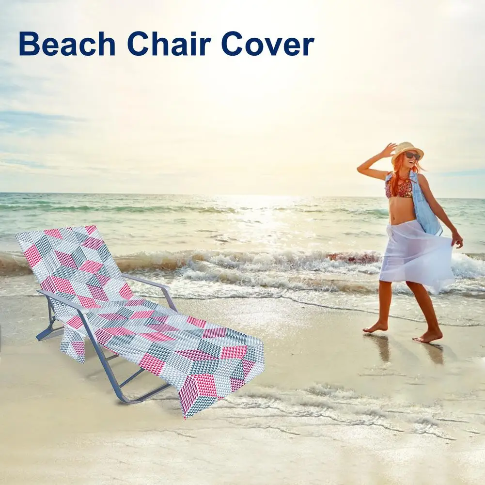 

Пляжное полотенце из микрофибры, модный принт, шезлонг для загара, накидка на стул с карманом, для отдыха и пляжа, летнее полотенце