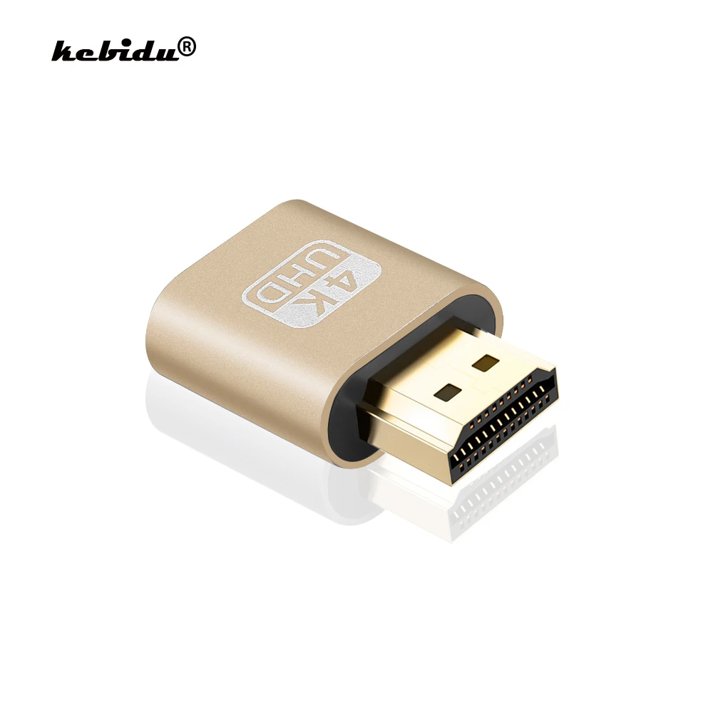 Адаптер Виртуального дисплея VGA, 1 шт., HDMI-совместимый 1,4 DDC EDID фиктивный штекер, Безголовый Ghost эмулятор отображения, пластина блокировки видеокарты
