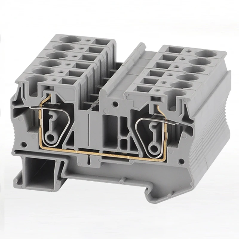 2Pcs Spring Terminal Blocks ST-10 Morsettiera Din Rail Screwless Type Terminals Block Wire Cable Connectors Copper Bornier 65A |