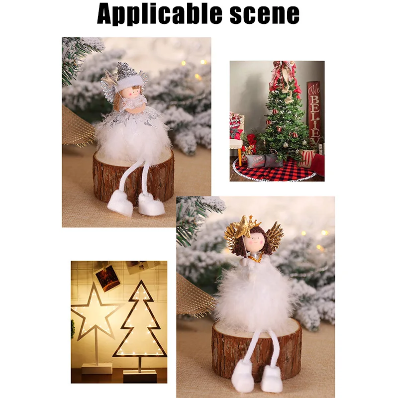 

Christmas Pendant Cute Fleece Angel Doll Desktop Window Ornament Hanging Decor BM88