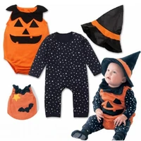 baby clothes toddler baby boy halloween costume trousers long sleeve pumpkin jumpsuit hat set 3pcs outfit baby clothing sets