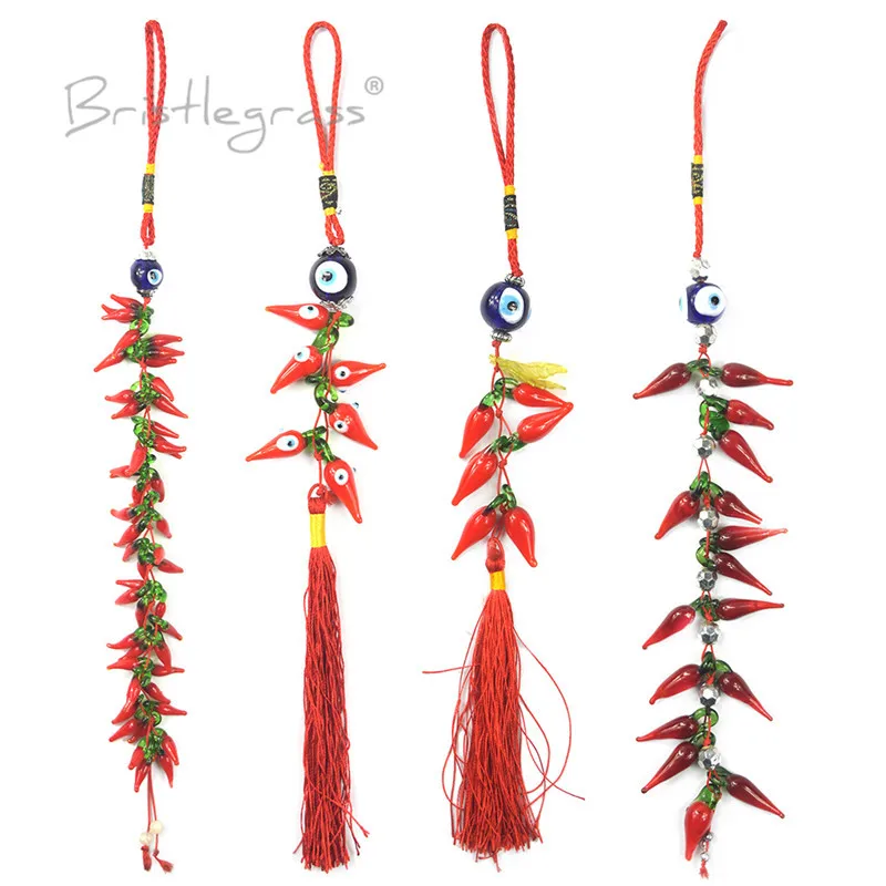 BRISTLEGRASS Турецкая голубой с клипсами Дурной глаз чили Ленточки автомобиль