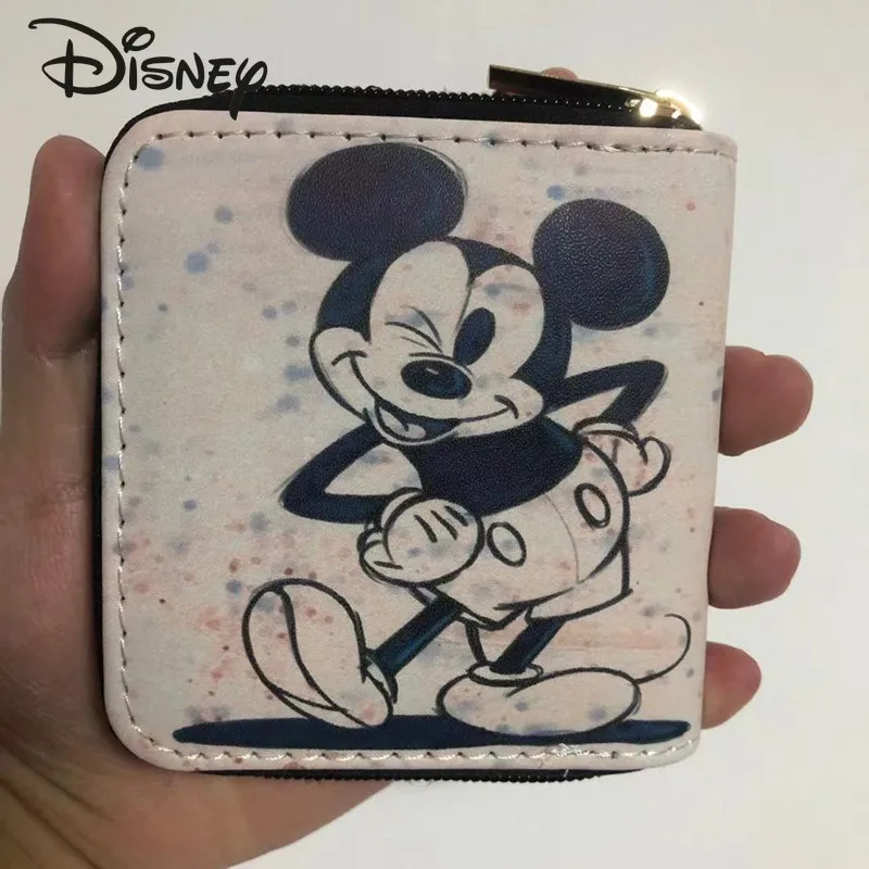 

Disney New Mickey Fashion Luxury Ladies Wallet Short PU Zipper High Quality Large Capacity Cute Wallet Student Coin Purse