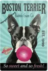 Плакат Бостон-терьер с изображением жевательной резинки, металлический жестяной знак, собака из алюминия, мужская пещера, кафе, семейный гаражный плакат, Настенный декор