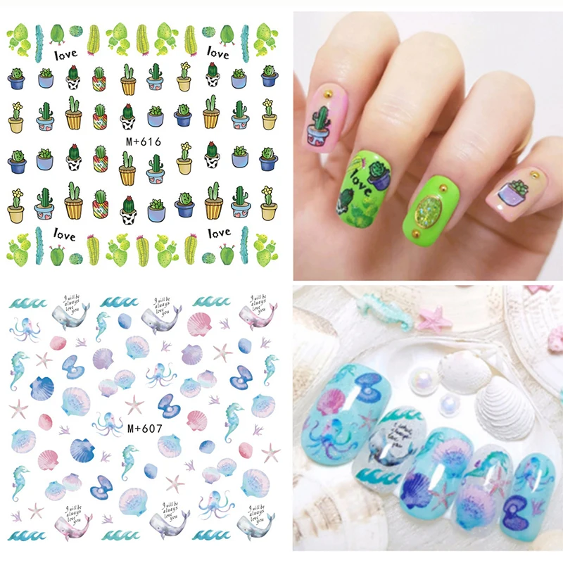 1 лист наклейка для водяного переноса изображения на ноготь завод милый кролик DIY