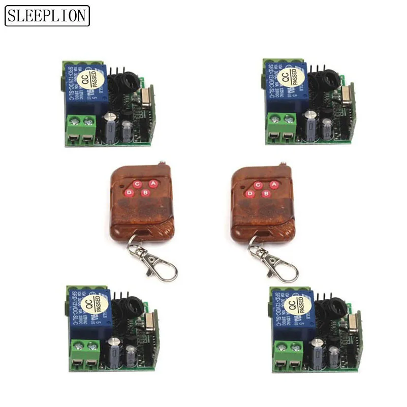 

Sleeplion Universal Smart Remote Control Switch 12V 1CH Relay Receiver Module Transmitter Switch With Remote Control 315/433MHz