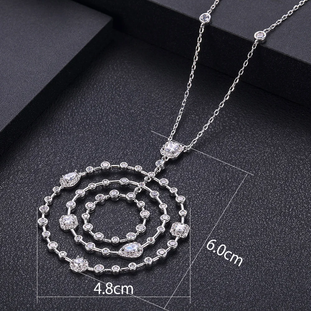 Новое модное длинное ожерелье JaneKelly с синим кубическим цирконием женские