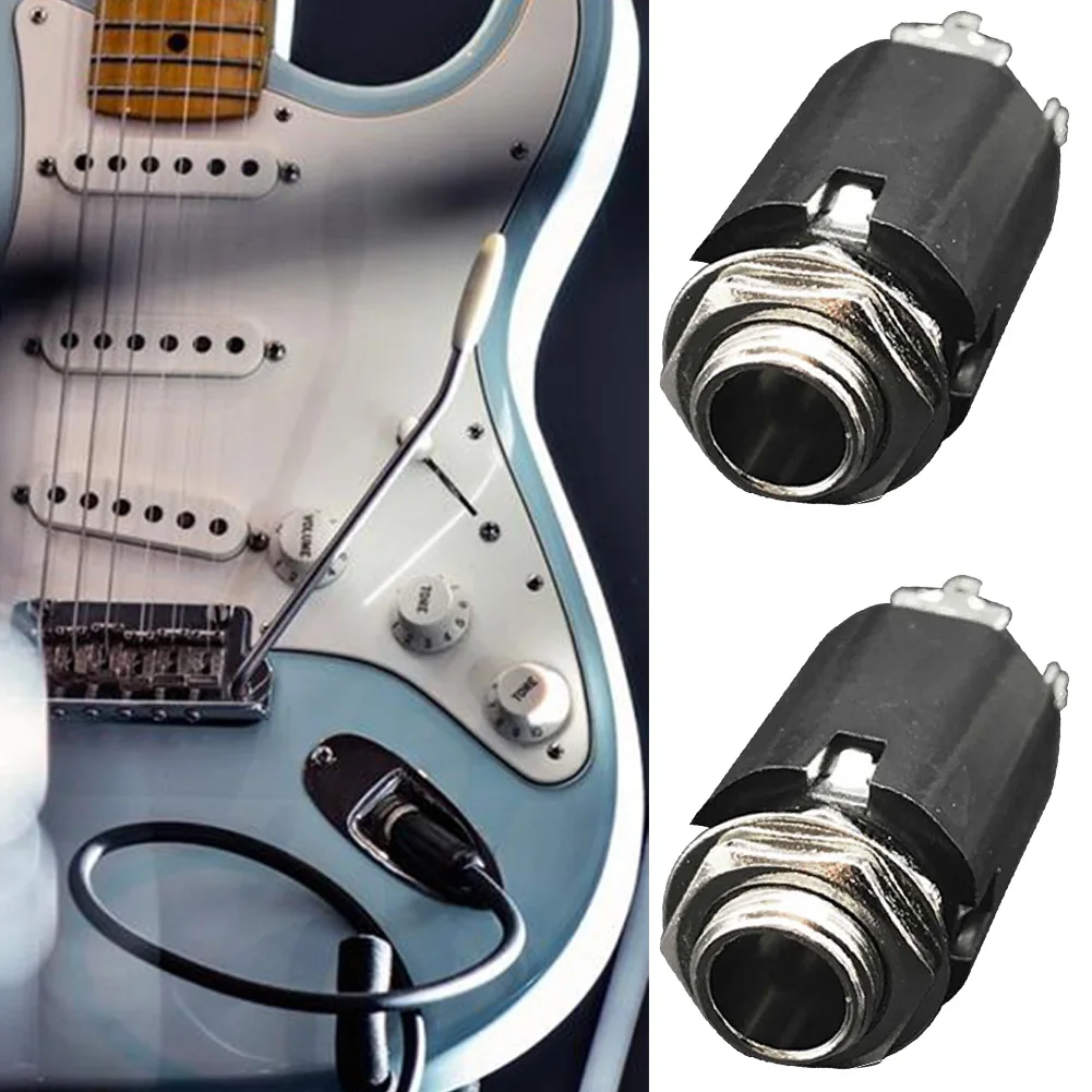 2pcs 6.35mm Input Repair Guitar Endpin Jack Output Socket Replacement Parts Luthier EQ Pickup Musical Instrument Metal Bass | Спорт и