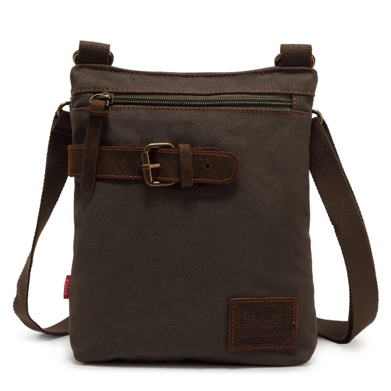New Fashion Men Casual Canvas Crossbody Bag Messenger Shoulder Tote Briefcase Lightweight Travel Handbag Solid Color