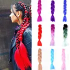 Полная звезда большие синтетические косы волосы 24 ''высокое Температура волокна Jumbo эффектом деграде (переход от темного к крючком поле плетение, накладные волосы на заколке для Для женщин