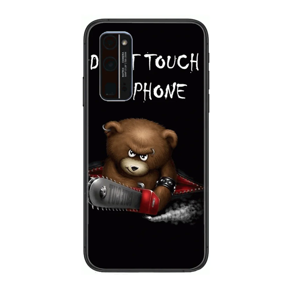 

Lovely Don't touch me good-looking Phone Case Hull For Huawei Honor 8 9 10 20 30 A S Lite Pro 5g i Black Back Soft Cell Cove