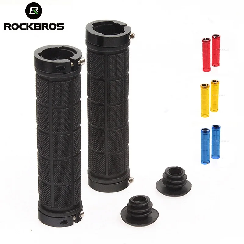 

ROCKBROS Bicycle Grips Rubber Fixed Gear Lock-on Cycling Grips Anti-skid Soft Durable MTB Bike Bicycle Handlebar Bike Parts Bmx