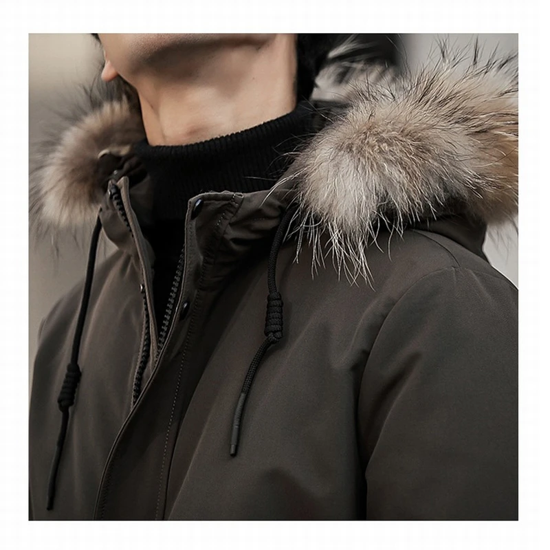 

Winter New 2020 Real Fur Collar Down Jacket Men Fashion Casual Thick Warm White Duck Down Jackets and Coats Mens Clothing