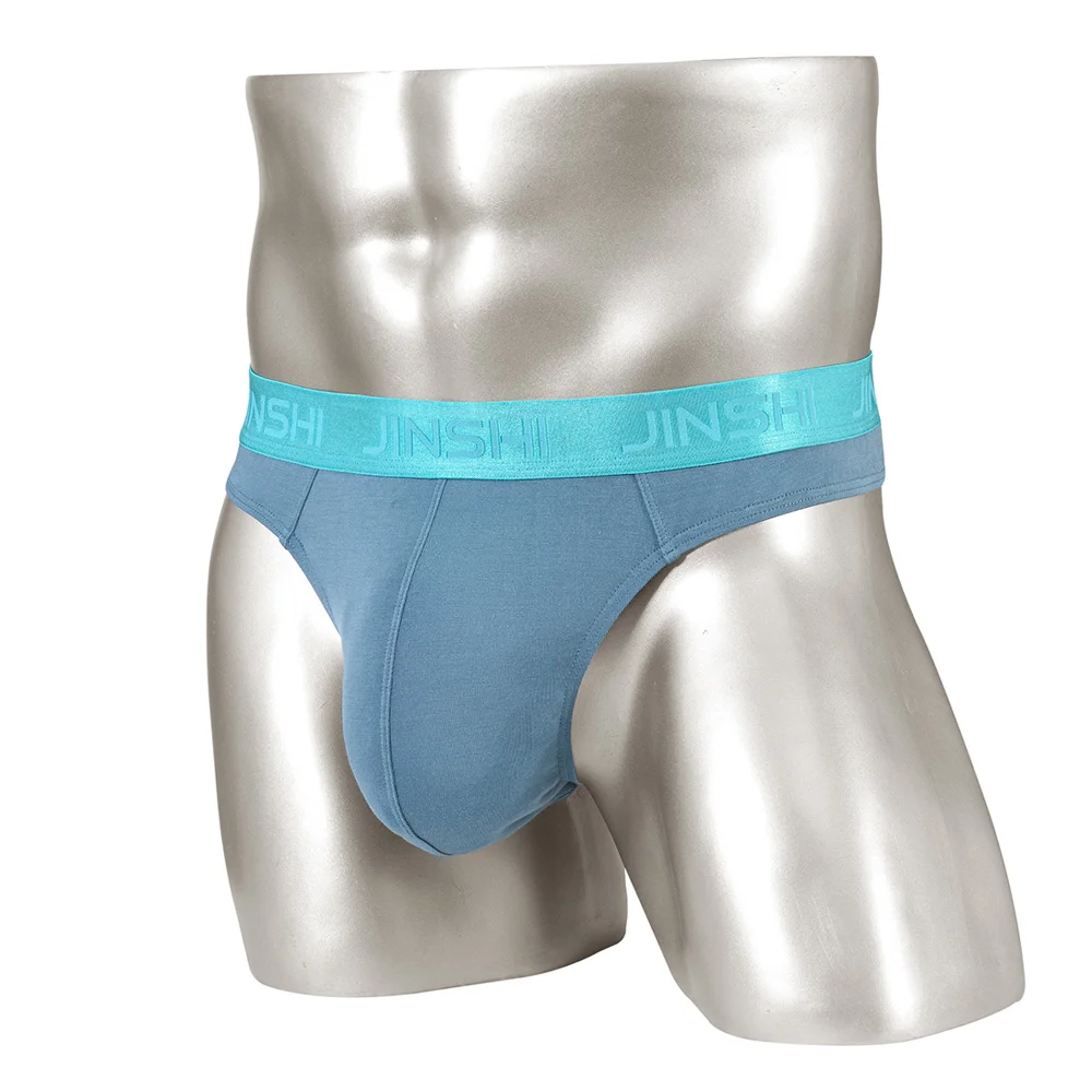 Sexy Bamboo Fiber Men's Underwear Bikini Thongs Men's Low Rise Ventilation Briefs