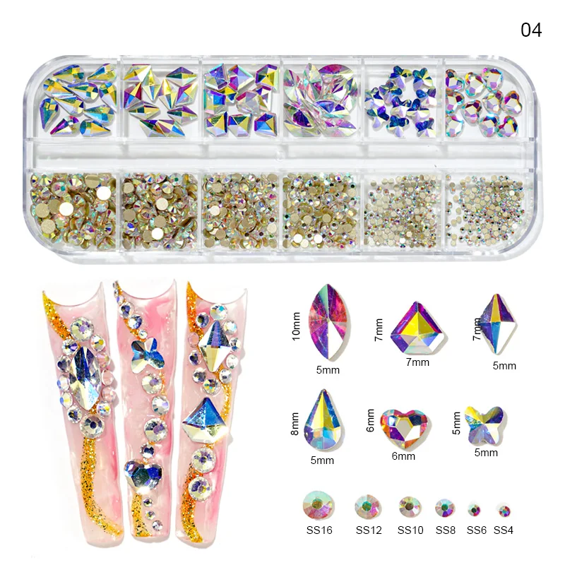 Стразы для ногтей MAFANAILS 12 шт.