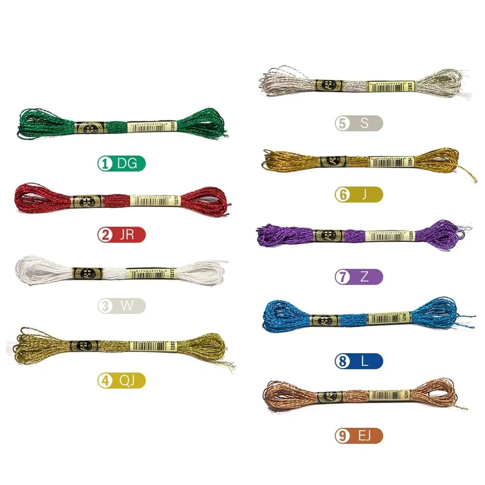 Вышивка крестиком нитки стежка металлическая нить для вышивки шитье моток пряжи