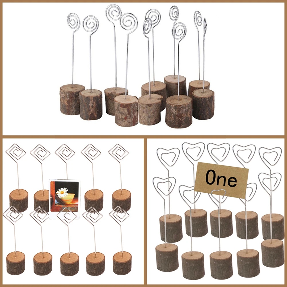10 шт./компл. деревянный пень для свадебной вечеринки держатель карточки с именем