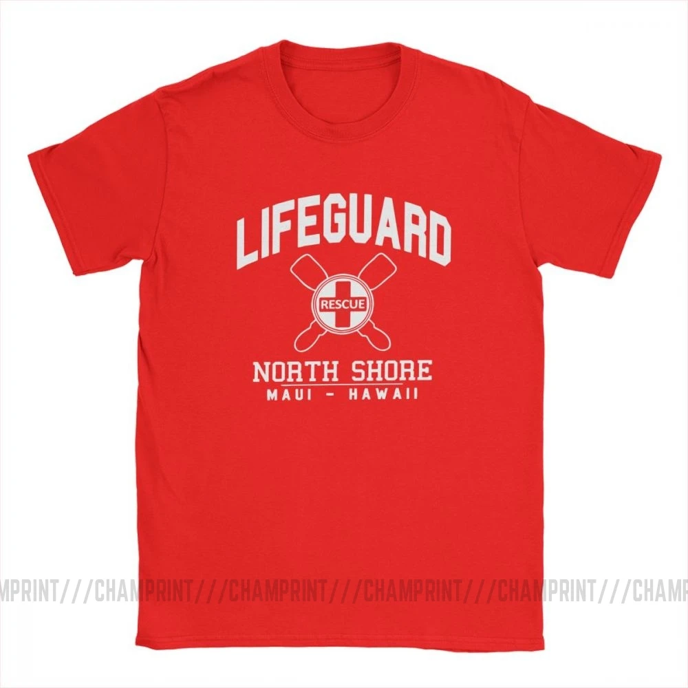 Мужские футболки Lifeguard North Shore MAUI гавайская Уникальная футболка из 100% хлопка