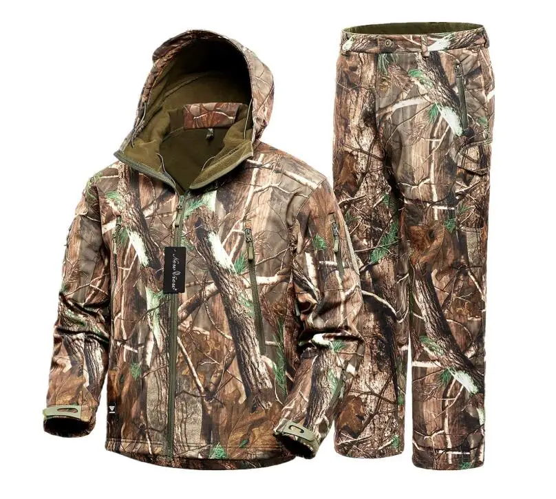 Бесплатная доставка 1 комплект зимний Камуфляжный охотничий костюм Realtree AP 100%