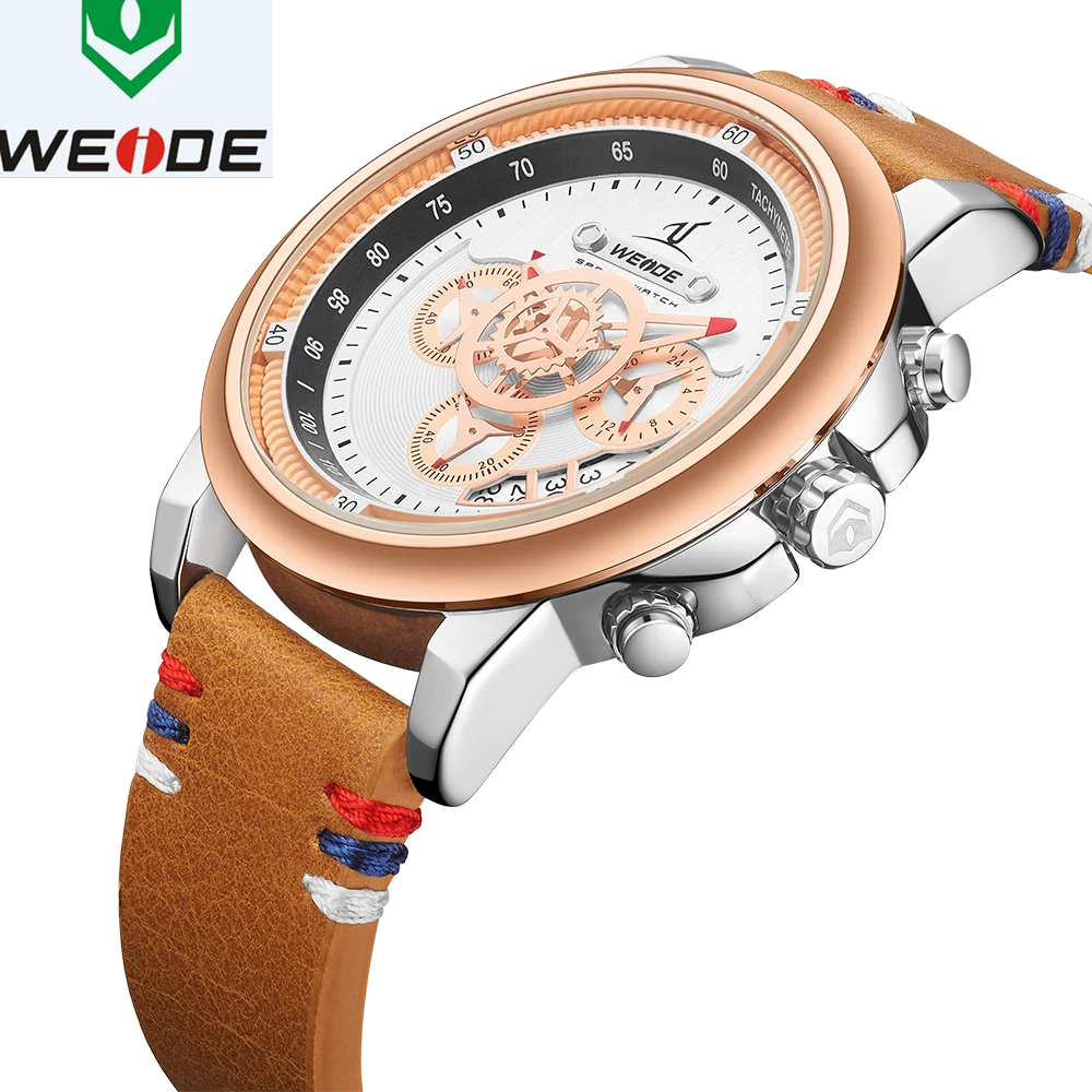 WEIDE Роскошные мужские часы европейские кожаные мужские часы высококачественные водонепроницаемые мужские часы Relogio Masculino спортивные цифровые часы с цифрами и датой