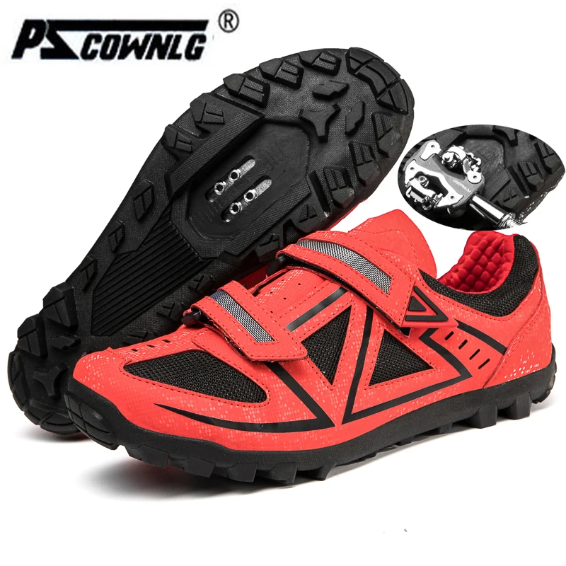 

Pscownlg Road Cycling Spinning Breathable Shoes Men Anti Slip Sports Bike SPD Compatible Indoor Fitness Bicycle Shoes