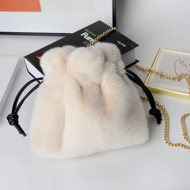

New Fashion Plush Closure Bag Imitation Mink Hair Lady Bag Fashion Fur Shopping Bag