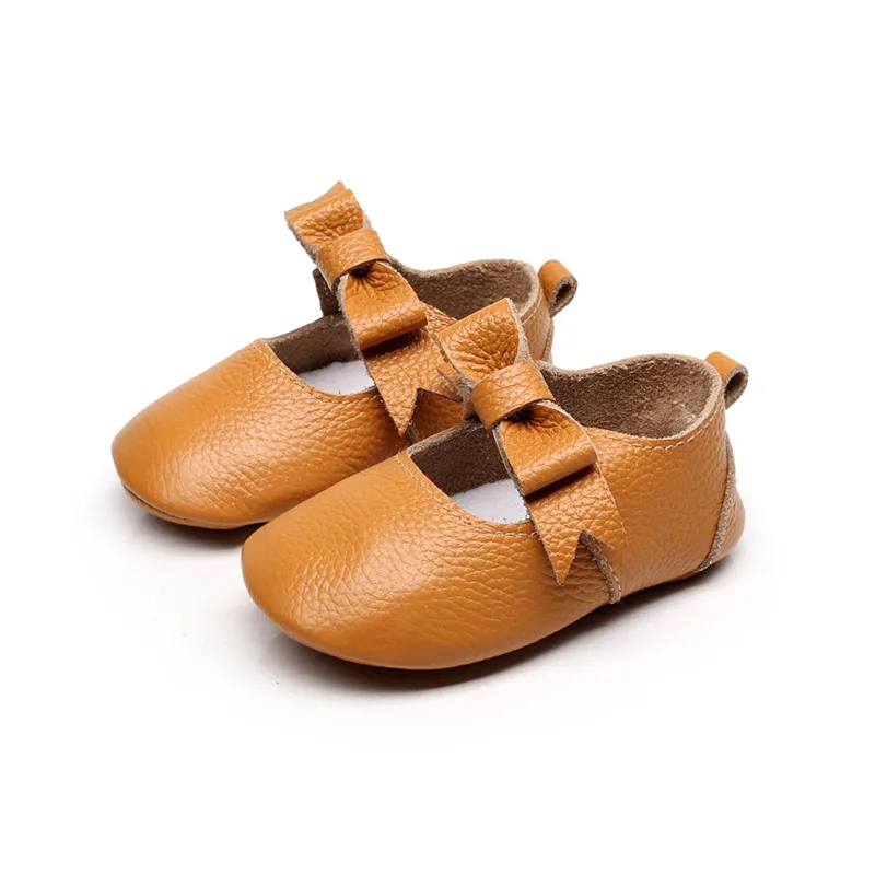 

Spring Autumn New Grenuine Leather Baby Moccasins Solid Color Infant Girls Mary Janes Shoes Soft Sole First Walkers Crib Shoes