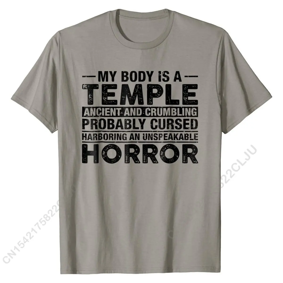 My Body Is A Temple древние мерцание вероятно прокованная футболка забавная Мужская