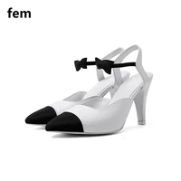women shoes lady woman pumps ankle trap butterfly knot chunky heels shoes for women spike heels elegant dress shoes woman party