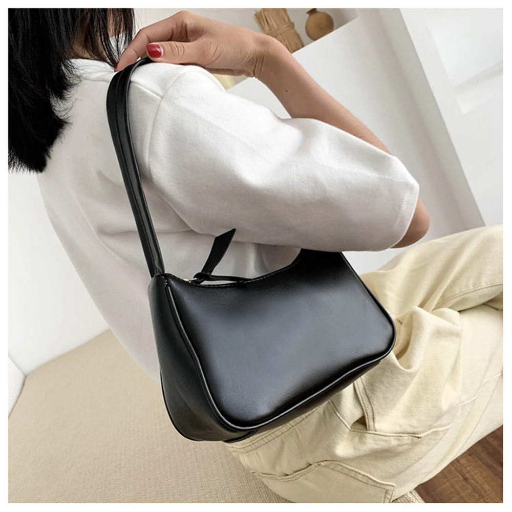 

2021 Popular Mini Retro Shoulder Bag Women Messenger Handbags PU Leather Street Casual Solid Zipper Bolsa Mujer Subaxillary Bags