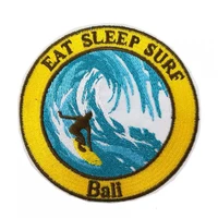 surfing embroidered sew on iron on patch badge for gift promotional giveaway welcome to custom your own patch