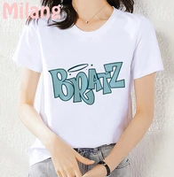 cute bratz letter mujer camisetas white top women 2021 t shirts summer aesthetics graphic short sleeve polyester t shirts female