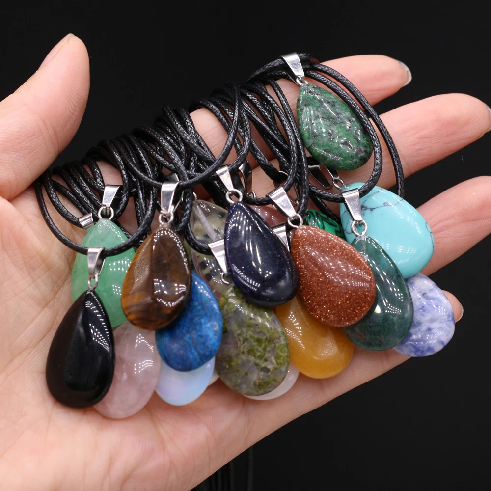

Best Selling New Natural Stone Semi-precious Stone Drop-shaped Pendant Necklace Making DIY Necklace Bracelet Size 16x24mm Gift
