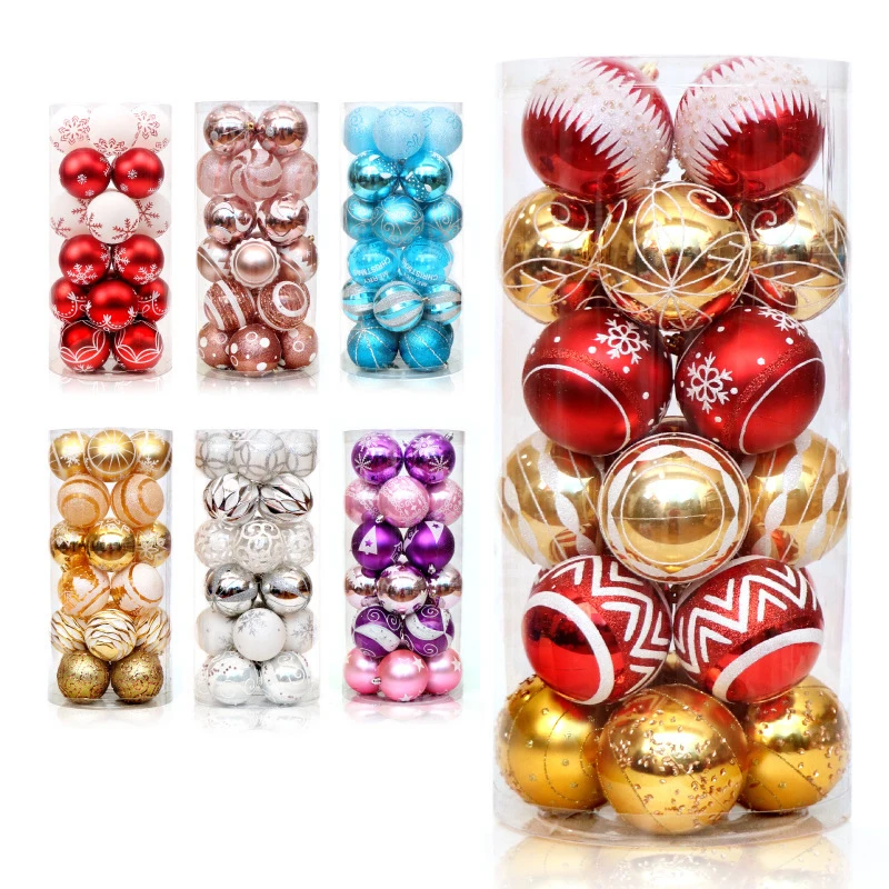 

2020 christmas decorations for home christmas tree decorations christmas balls 6cm painted light ball 12/24pc pelotas de navidad