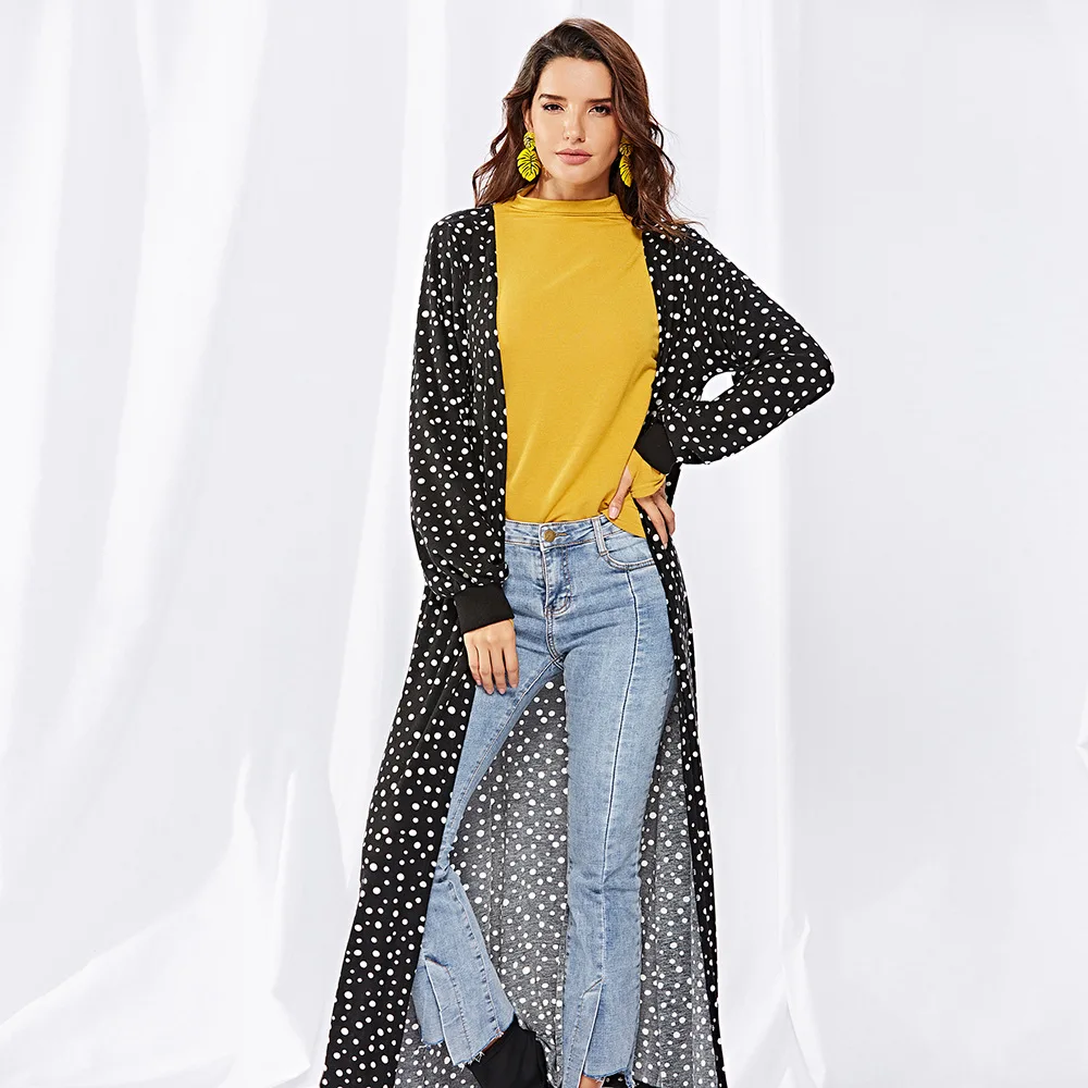 New women's autumn cardigan long knit sweater women Long Half-open-neck Pointstripe Printed Knitted free shipping |