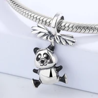 high quality fashion cute panda small pendant 925 sterling silver diy children charms bracelet bangle jewelry accessories