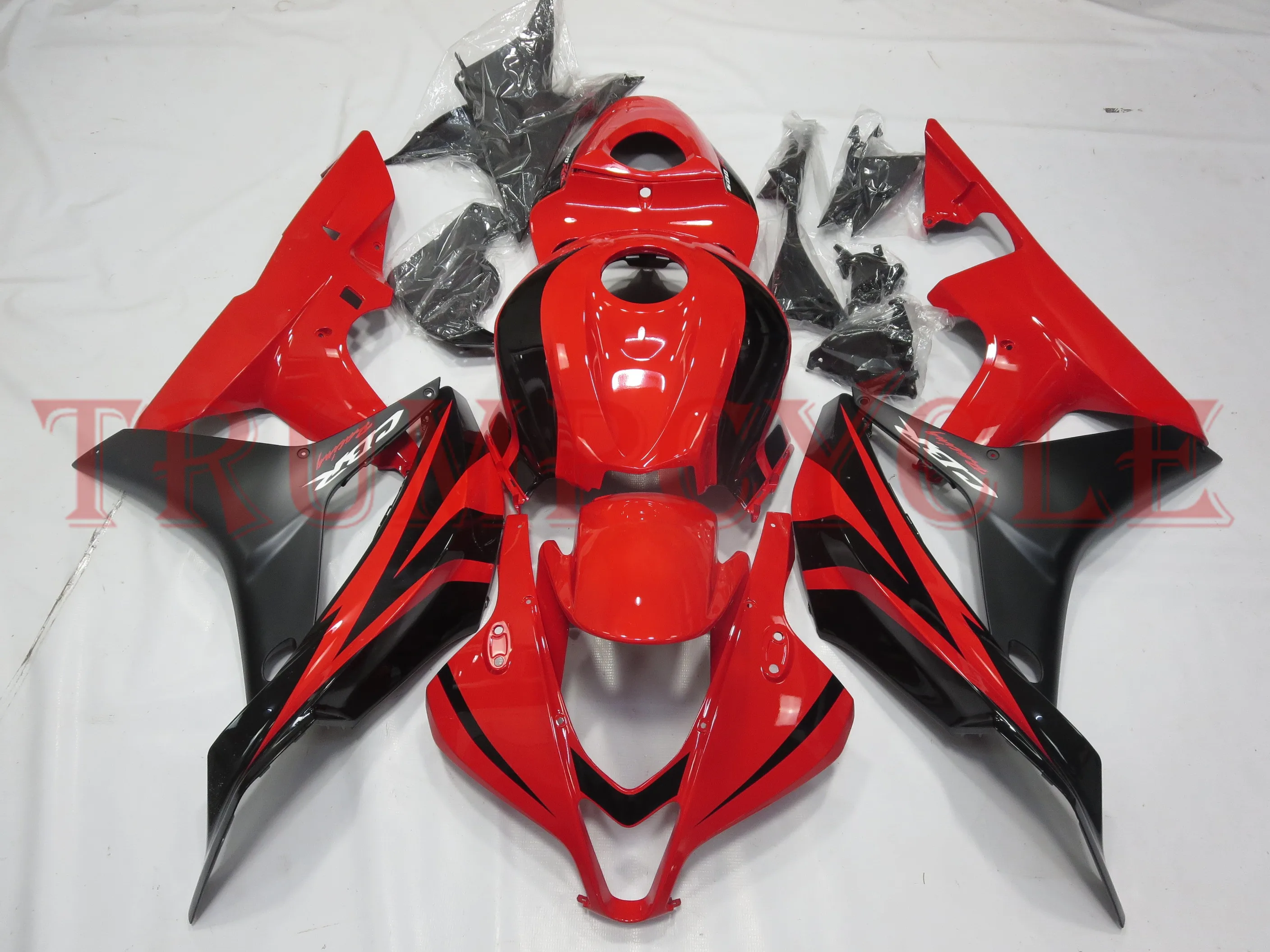 

Aftermarket Motorcycle Bodywork Black Red Fairing Body Kit for Honda CBR 600 RR F5 2007-2008 CBR600RR 07 08 F507