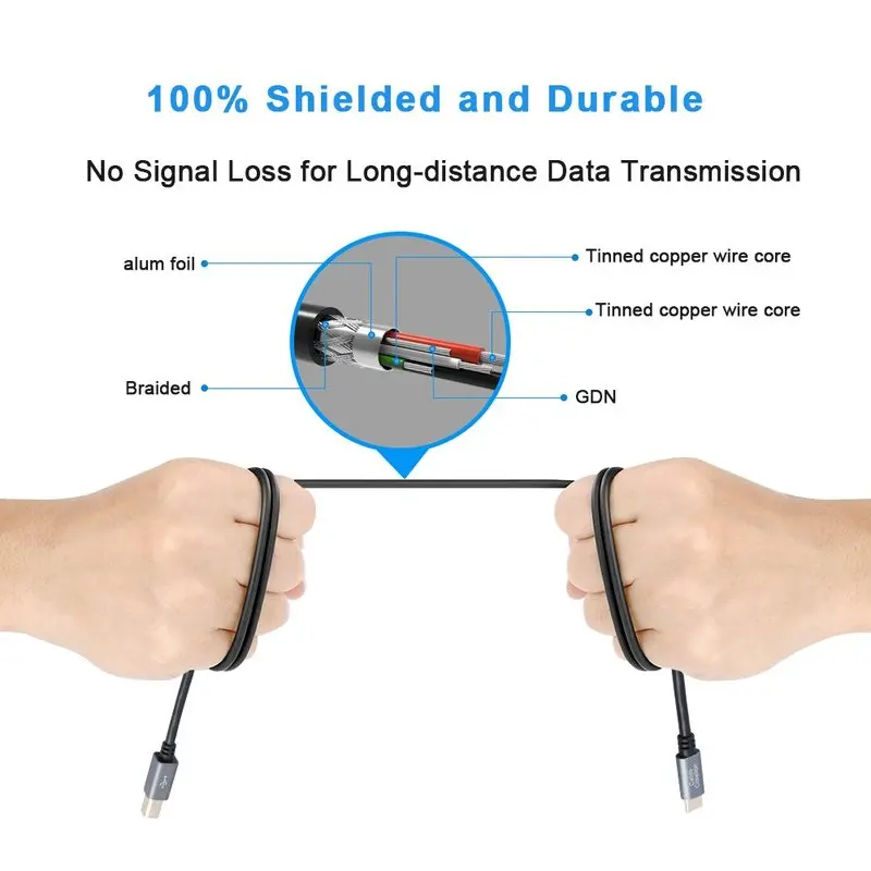 USB Type C to 2.0 B Male Printer &amp Scanner Cable Compatible for MacBook Pro HP Canon Brother Dell Samsung Printers etc | Электроника