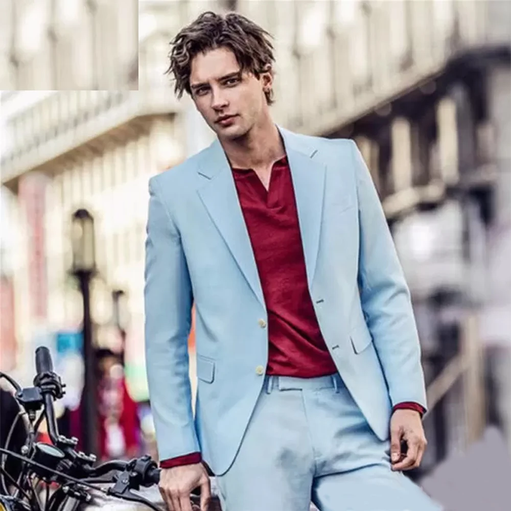 

Мужской костюм для выпусквечерние вечера, комплект из двух предметов, пиджак и брюки, свадебное платье, деловые костюмы, 2022