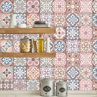 pink vintage porcelain peel stick tile stickerswaterproof bathroom kitchen backsplash wall sticker retro home decor