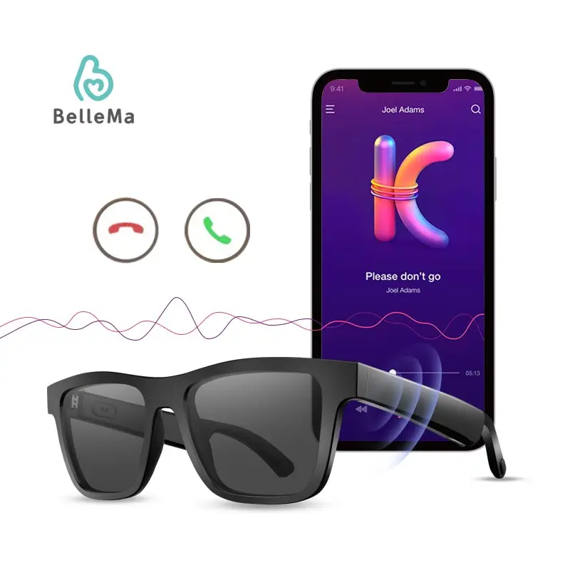 

Open Ear Bone Conduction Speaker Polarized Frame Wireless Sports Glasses Smart Stereo Sound Audio Music BT Sunglasses
