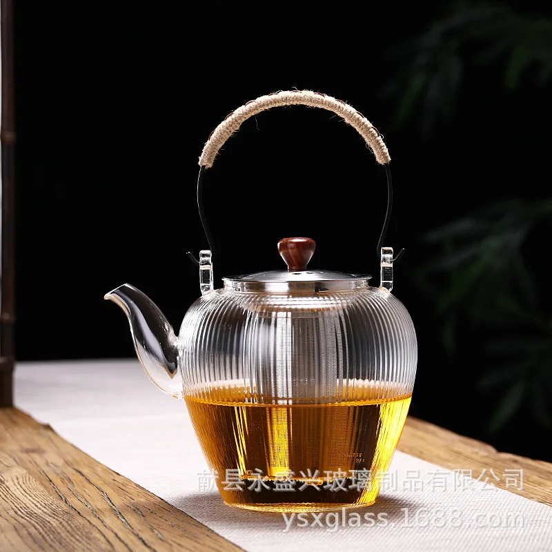 

Teapot heat-resistant glass teapot tea set Chinese tea set pot coffee filter 1100ml durable kettle tea kettle tea infuser