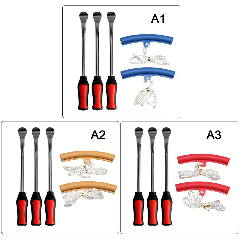 

5pcs Tire Change Tool Set Tire Dismounting Mounting Kit Tyre Spoon Lever Tools Rim Protector Sheaths For Motorcycle Car