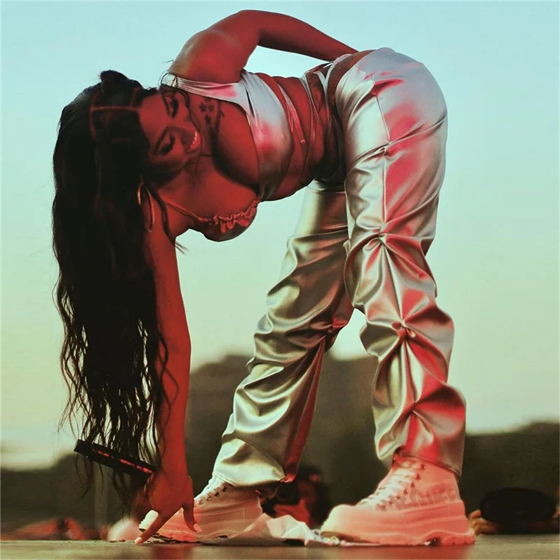 Женские брюки из искусственной кожи