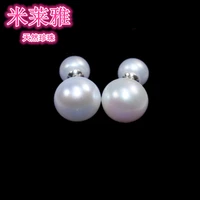 small incense wind s925 sterling silver super big 11mm natural pearl fashion double pearl earrings for women free shipping