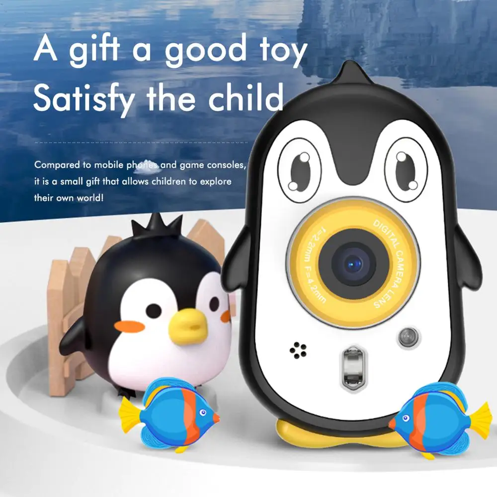 Kids Digital Camera 2MP 1080P Cute Cartoon IP68 waterproof Video 2.4inch Screen Game Children Birthday Christmas Gift | Электроника
