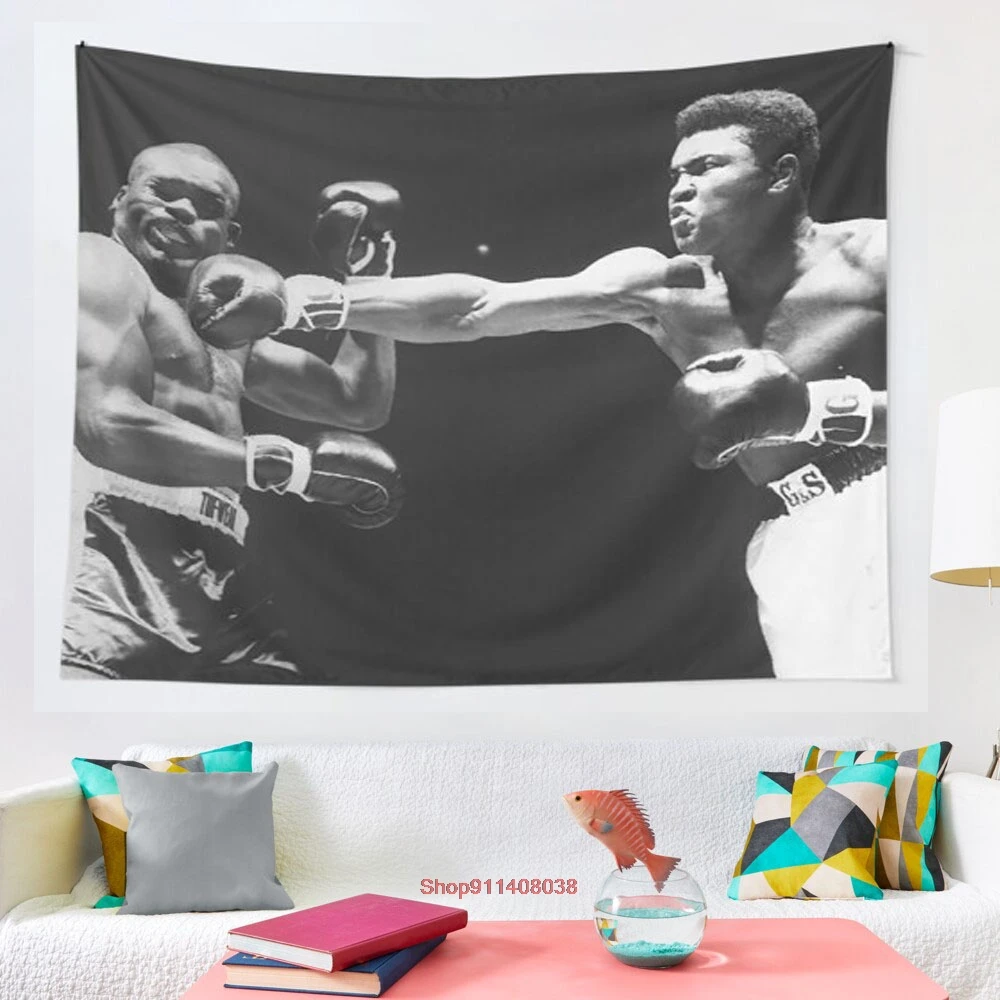 

Muhammad Ali Knockout tapestry Art Wall Hanging Living Room Decor Craftsmandala Decorative Thin Blanket Yoga