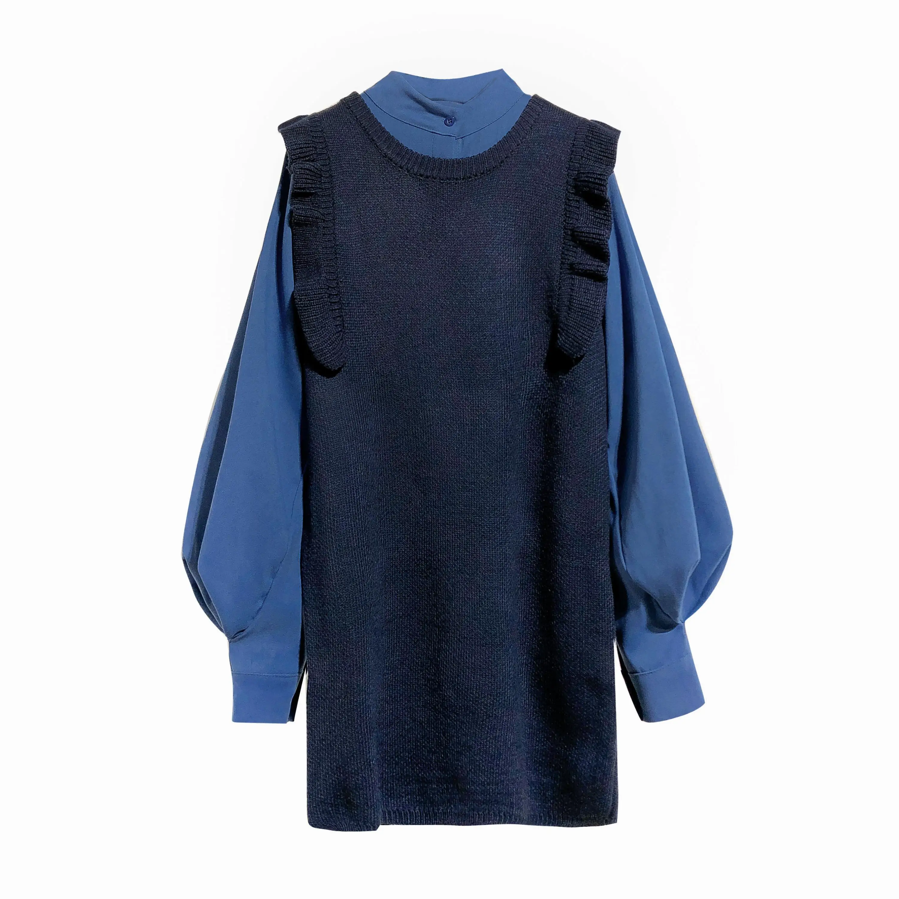 Мягкий свитер женский свободный новый осенний Модный милый вязаный костюм из